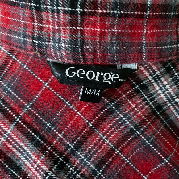 George - Red Plaid Fitted Longsleeve Top - Picture 4 of 8